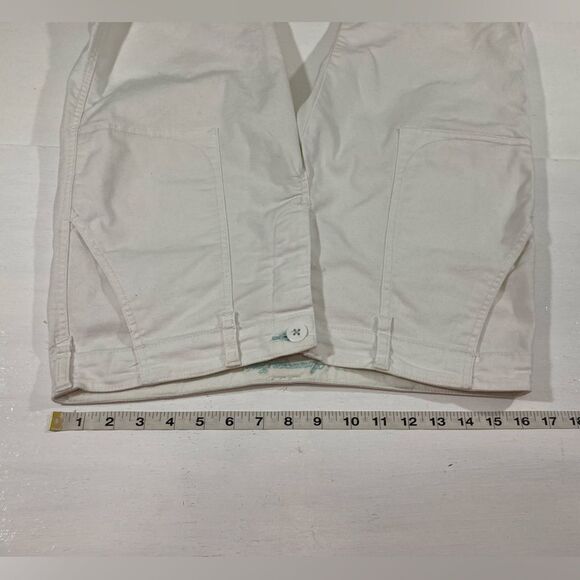 Y2K American Eagle Shorts Women’s 8 White Bermuda Cut Off Canvas Casual - Picture 8 of 10